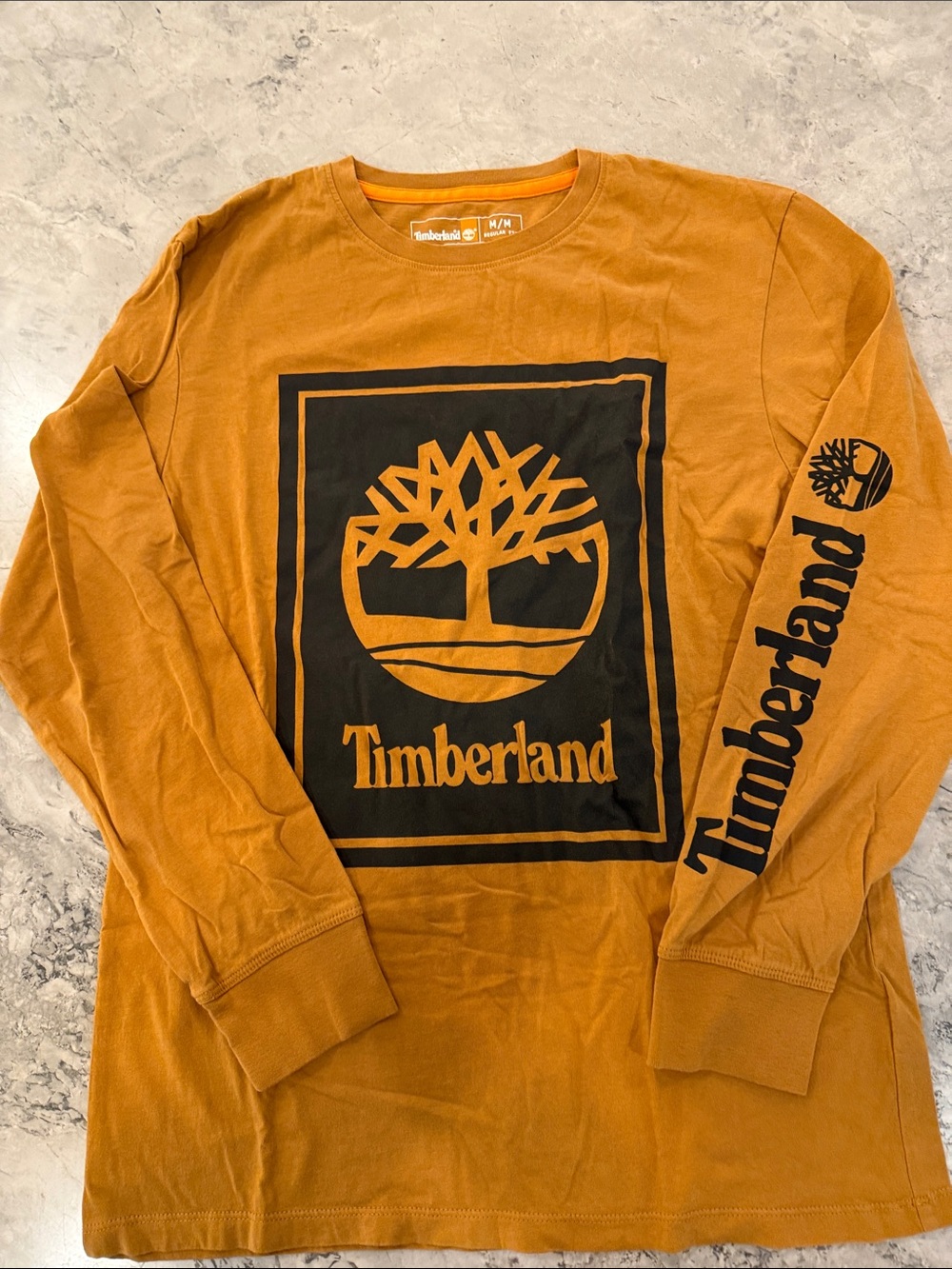 Timberland Rust Orange Long Sleeve Logo Shirt